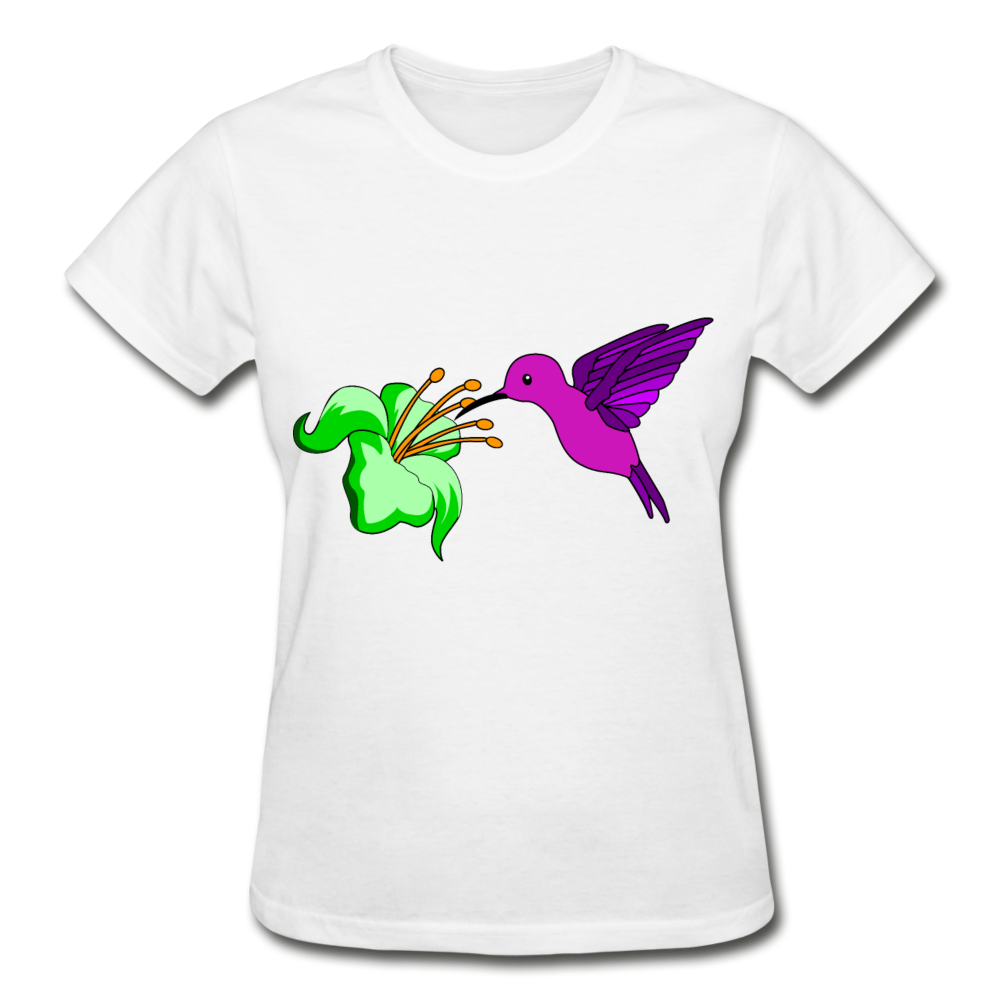 Bird & Flower Ultra Cotton Ladies T-Shirt - white
