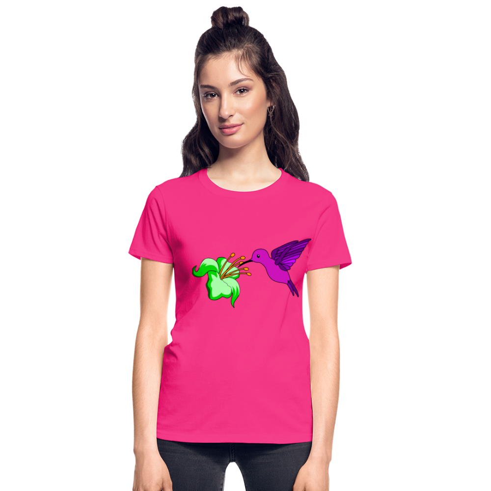 Bird & Flower Ultra Cotton Ladies T-Shirt - fuchsia