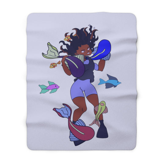 Swimming Sherpa Fleece Blanket