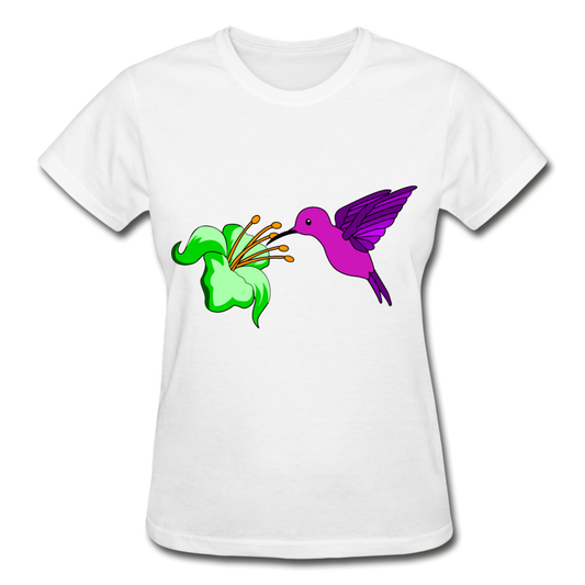 Bird & Flower Ultra Cotton Ladies T-Shirt - white