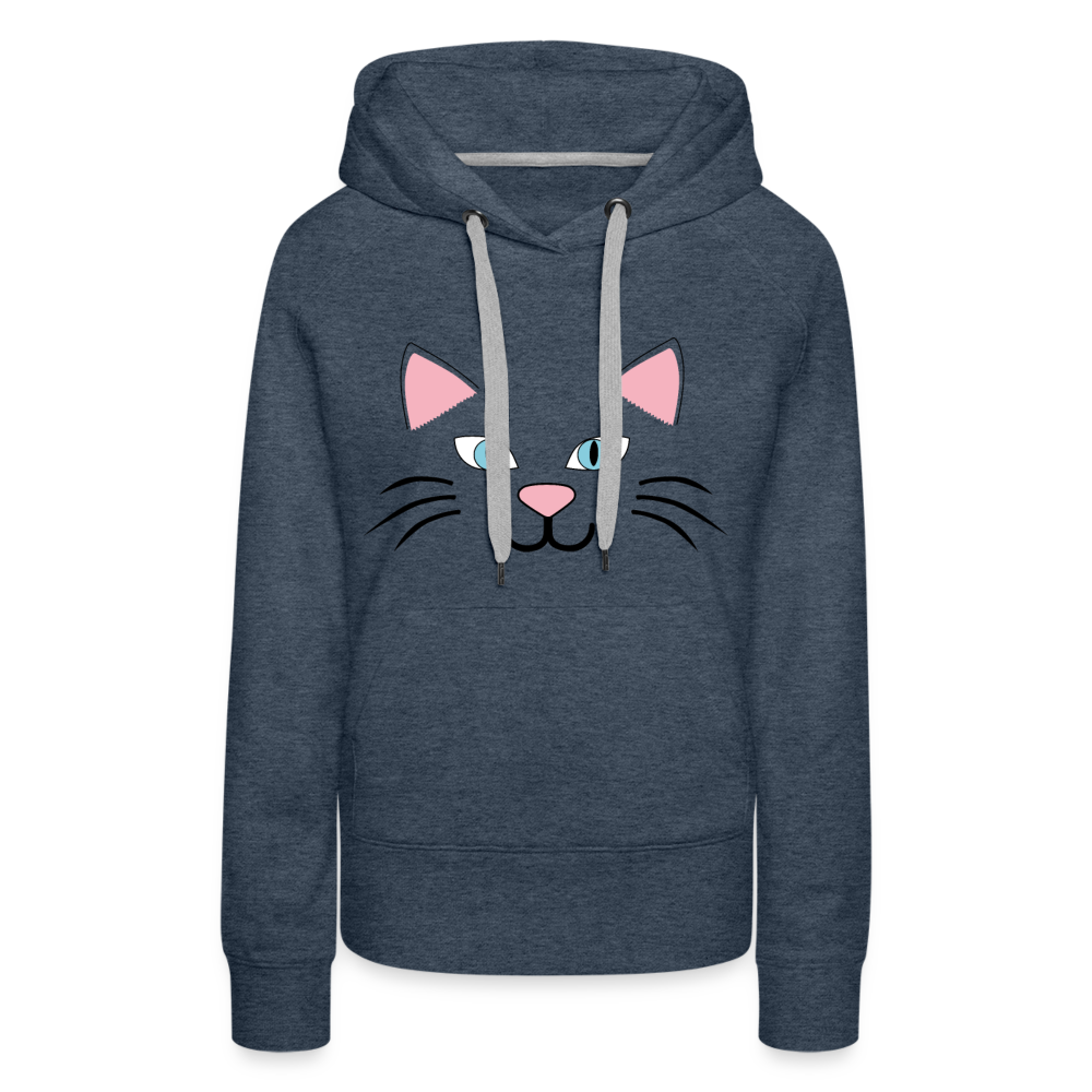 Catface Women’s Premium Hoodie - heather denim