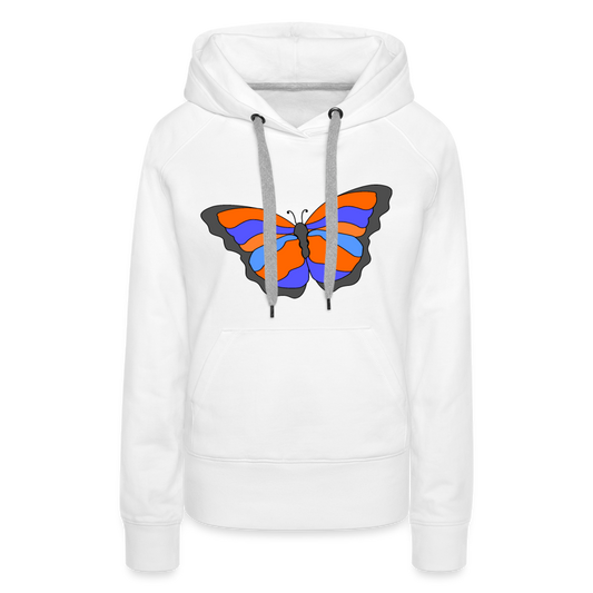 Butterfly Women’s Premium Hoodie - white