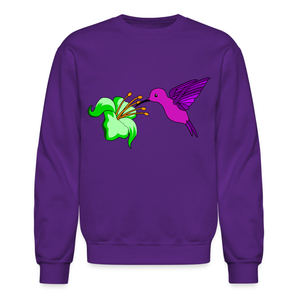 Humming Bird Crewneck Sweatshirt - purple