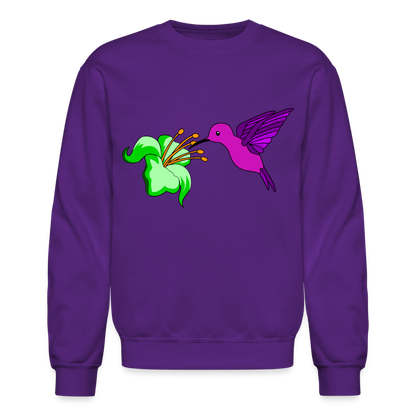 Humming Bird Crewneck Sweatshirt - purple