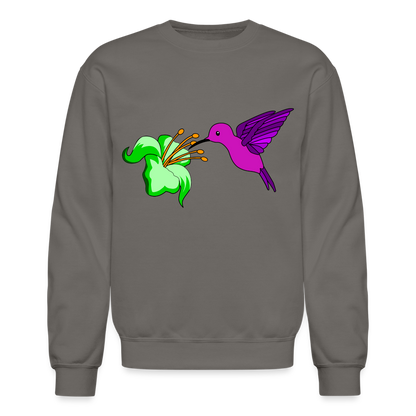 Humming Bird Crewneck Sweatshirt - asphalt gray