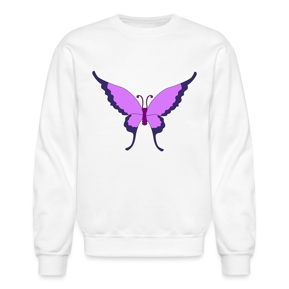 Purple Butterfly Crewneck Sweatshirt - white