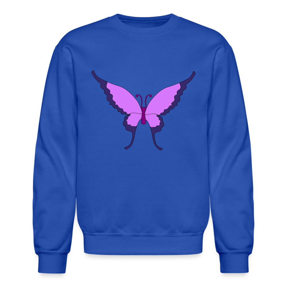 Purple Butterfly Crewneck Sweatshirt - royal blue