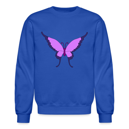 Purple Butterfly Crewneck Sweatshirt - royal blue