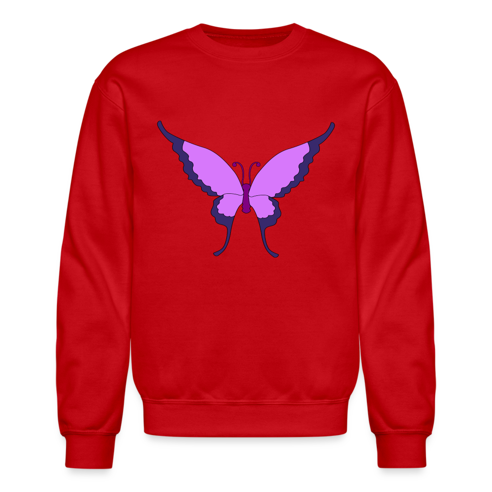 Purple Butterfly Crewneck Sweatshirt - red