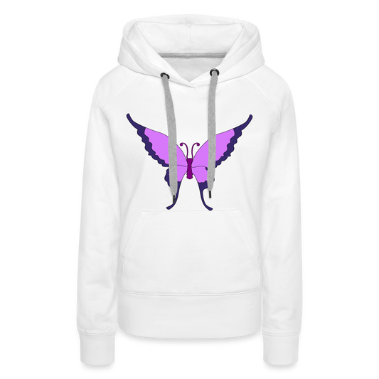 Purple Butterfly Women’s Hoodie - white