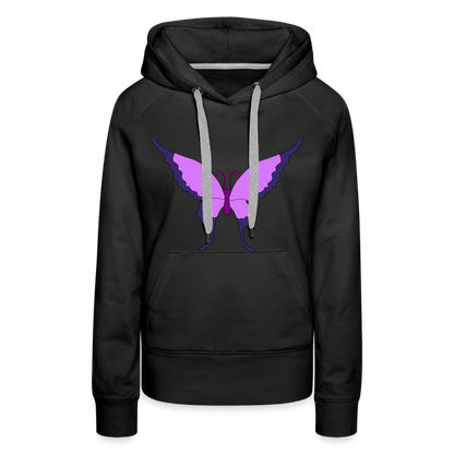 Purple Butterfly Women’s Hoodie - black