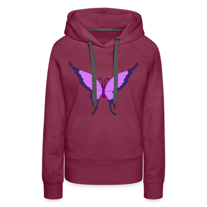 Purple Butterfly Women’s Hoodie - burgundy