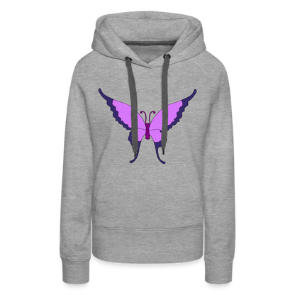 Purple Butterfly Women’s Hoodie - heather grey