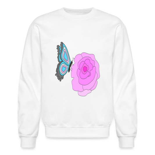 Pink Flower Crewneck Sweatshirt - white