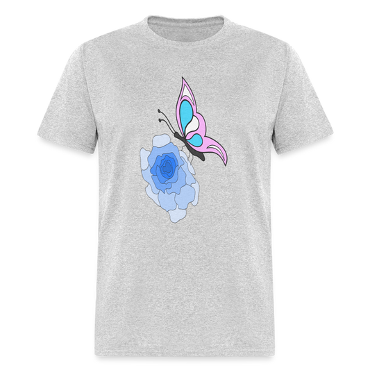 Blue Flower T-Shirt - heather gray