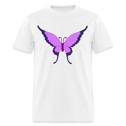 Purple Butterfly Unisex Classic T-Shirt - white