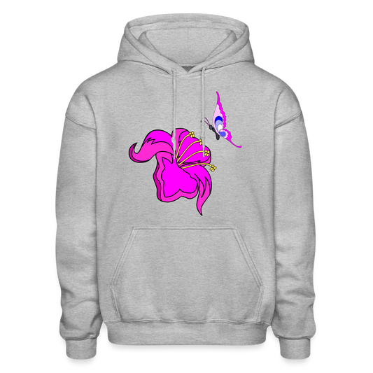 Flower Adult Hoodie - heather gray