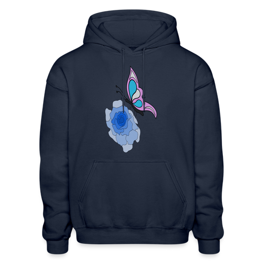 Butterfly & Flower Adult Hoodie - navy